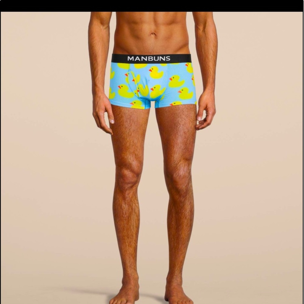 These undies are Ugly D•U•C•K•Y
Men’s banana boxer trunk underwear.